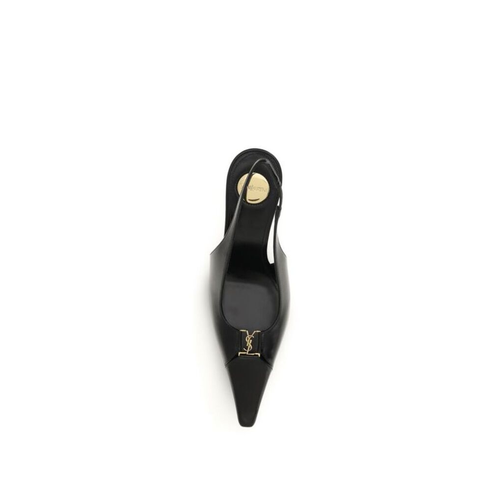 Saint Laurent Black Calf Leather Bos Taurus High Heel Women's Pumps - Picture 4 of 4